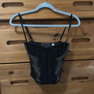 Urban outfitters “out from under” modern love corset top in black. Size S